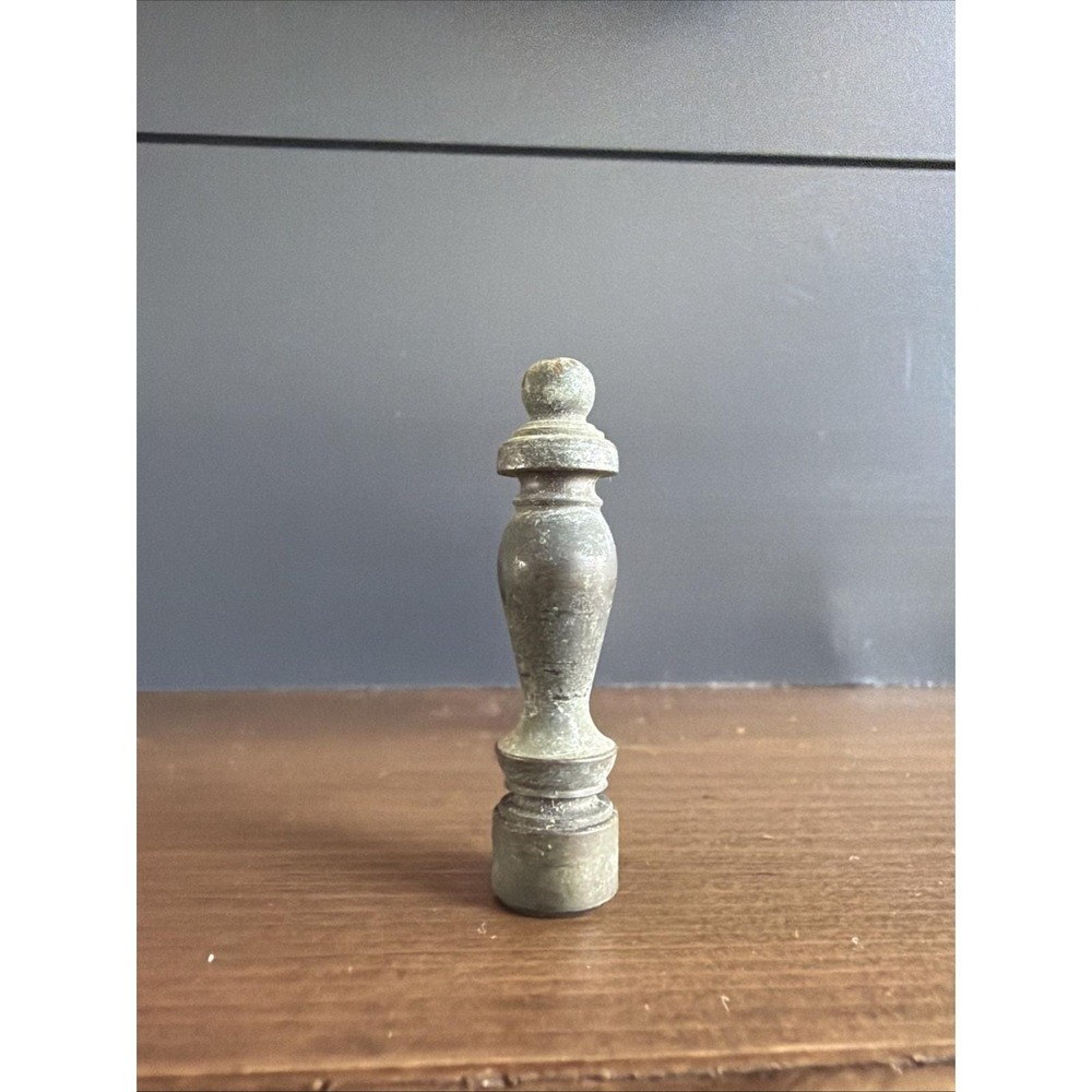 VTG Brass Finial 2" Verdigris Patina Architectural Salvage Furniture Hardware